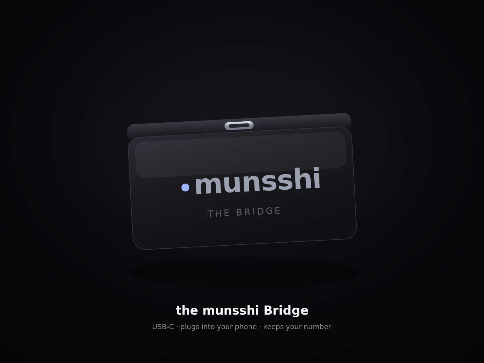 munsshi ब्रिज — USB-C डिवाइस जो आपके फ़ोन से जुड़ता है